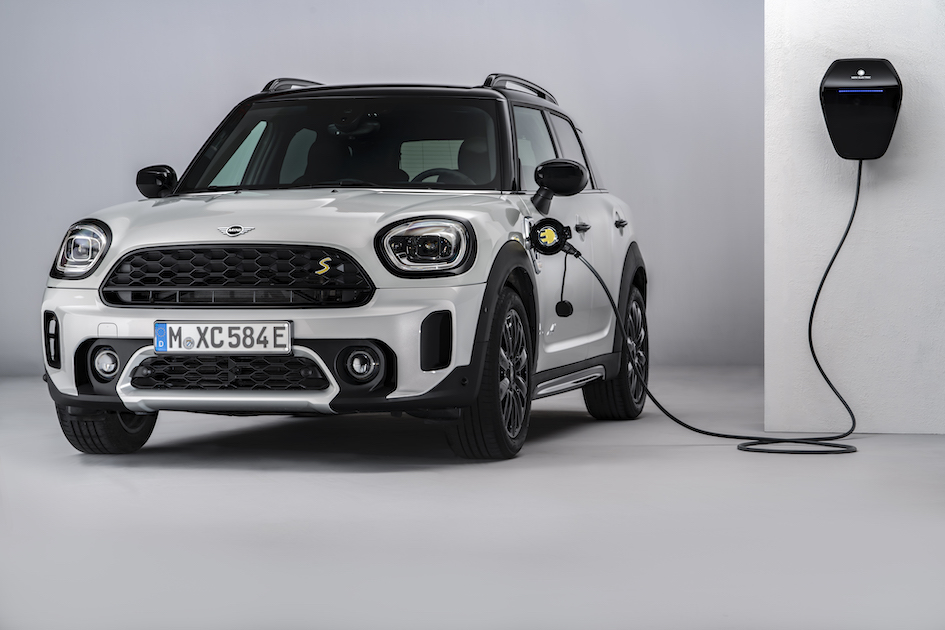 Mini Countryman PHEV connected to charger